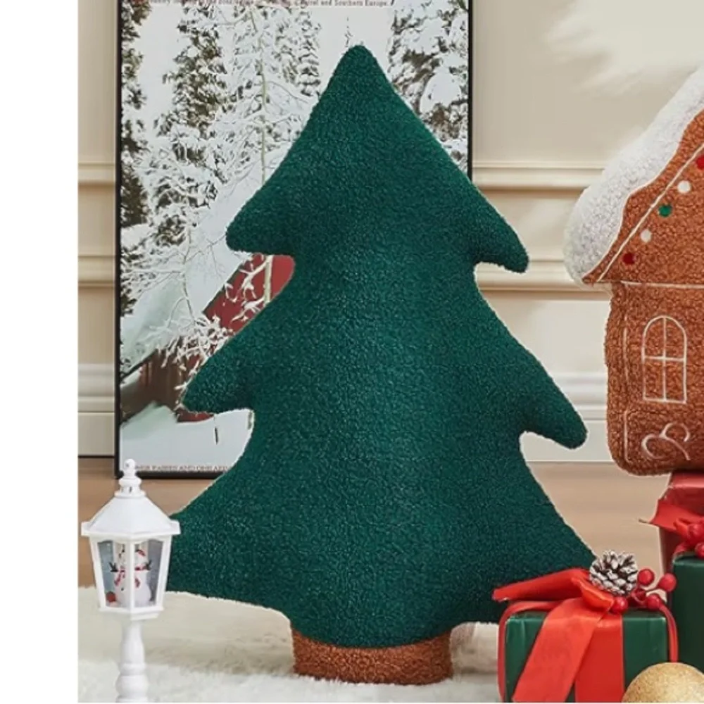 Green Christmas Tree Pillow 17.7”